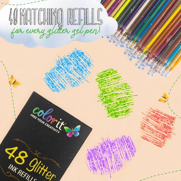 ColorIt Glitter Gel Pens | 96 Pack | ONLY 6 PENS MISSING - Picture 15 of 16